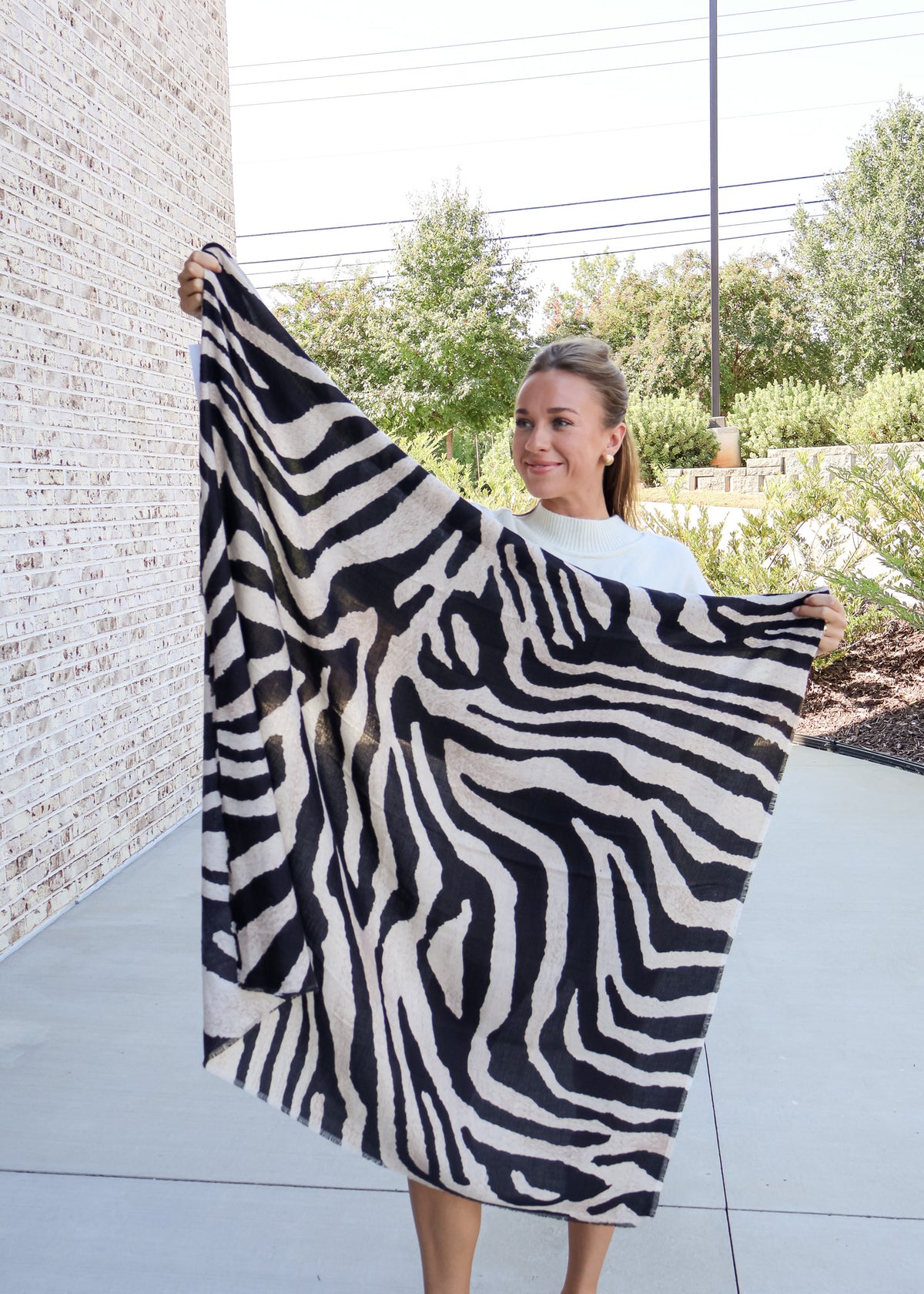 Cozy Zebra Oversized Square Scarf