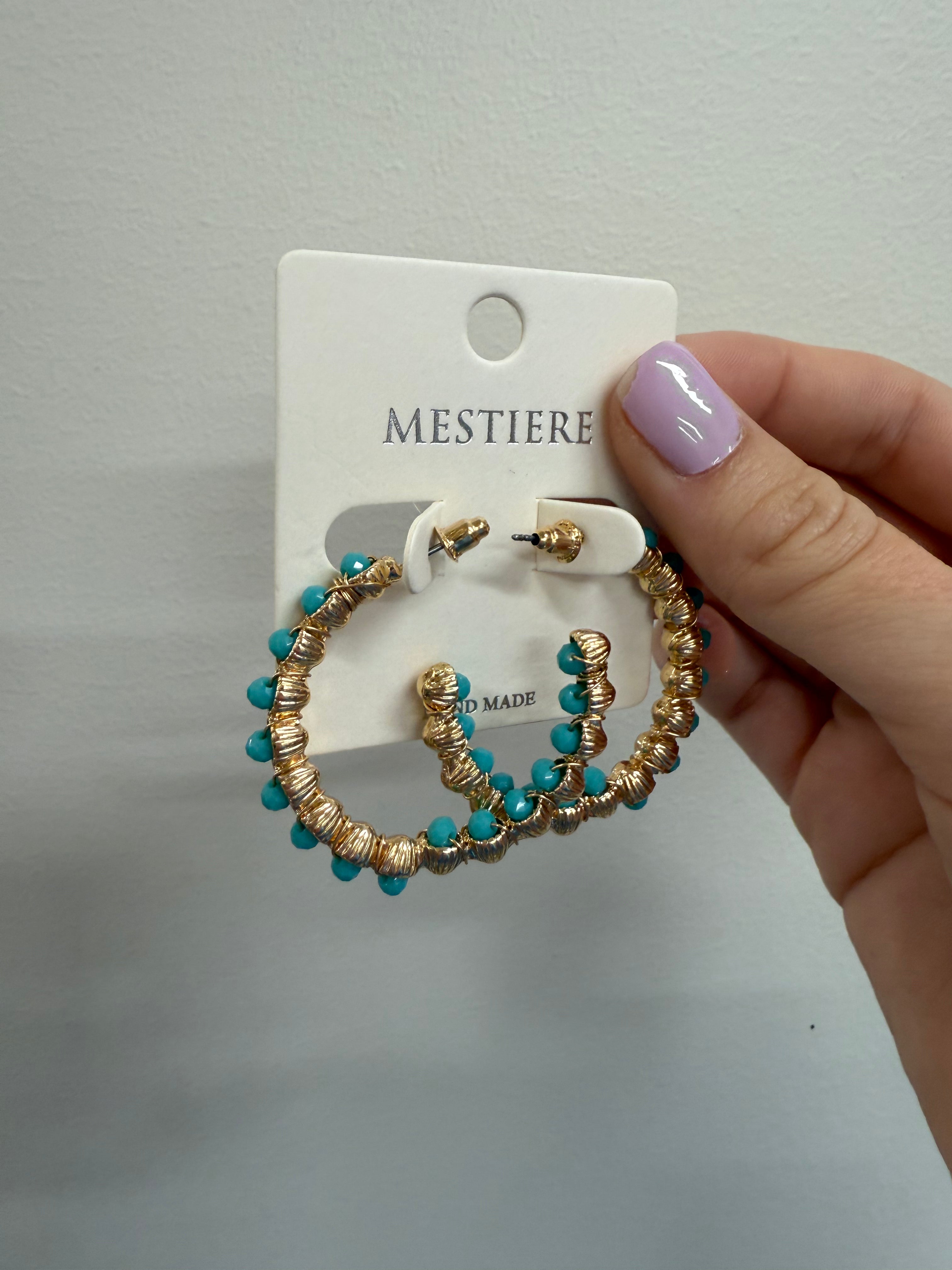 Beaded Accent Hoops
