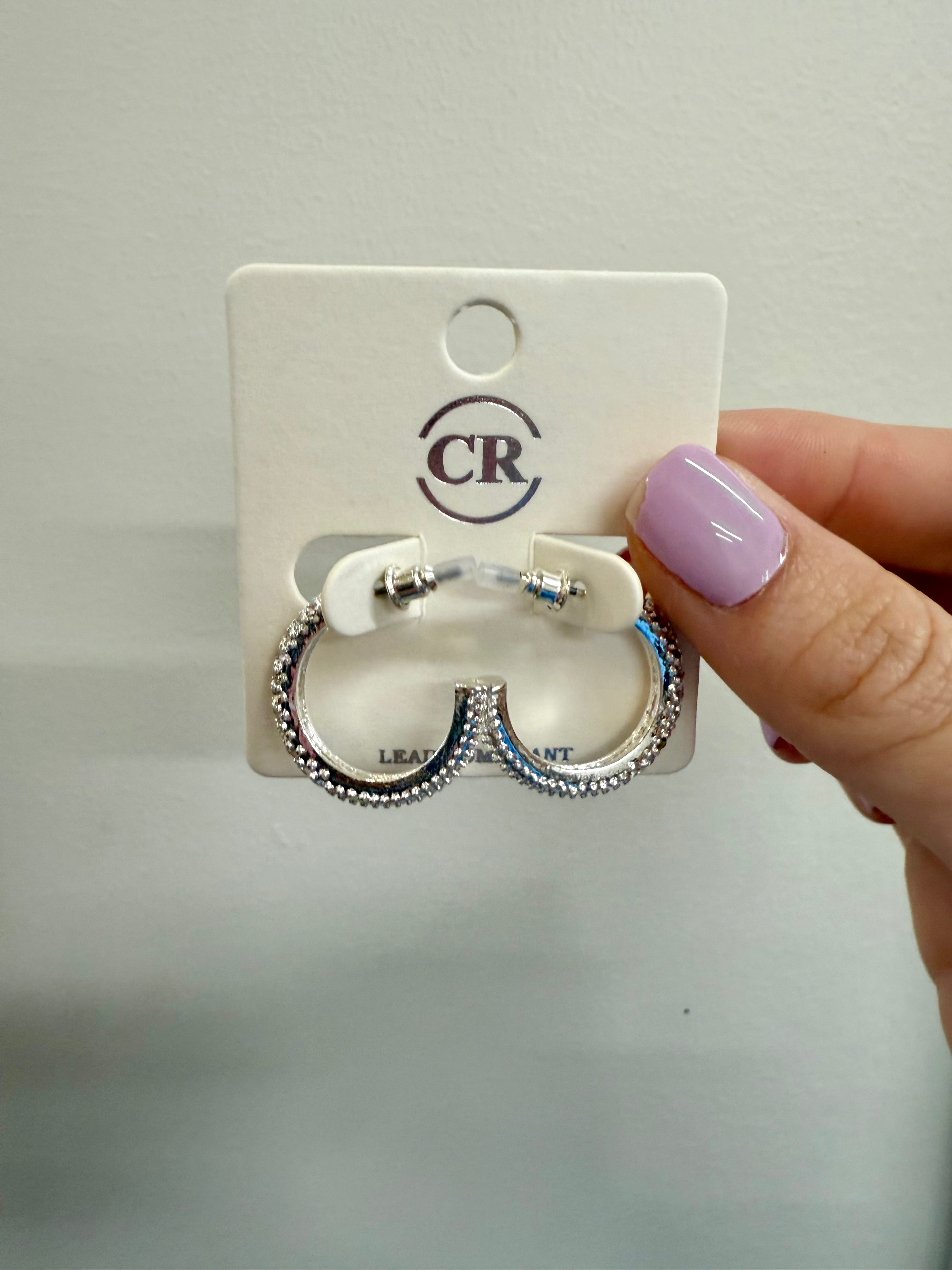 Crystal Accented Hoops