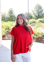 Genevieve Viscose Mock-Neck Boxy Sweater