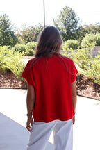 Genevieve Viscose Mock-Neck Boxy Sweater