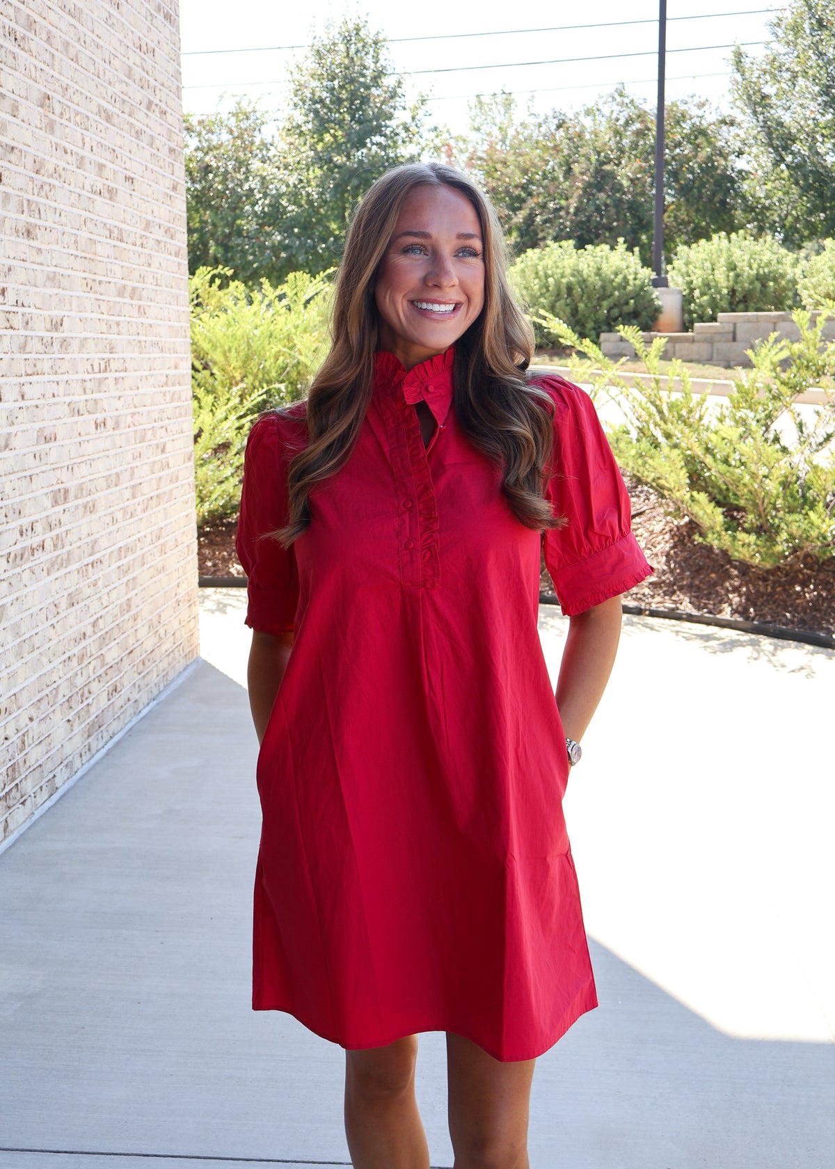 Rosa Ruffle Trim Puff Sleeve Mini Dress