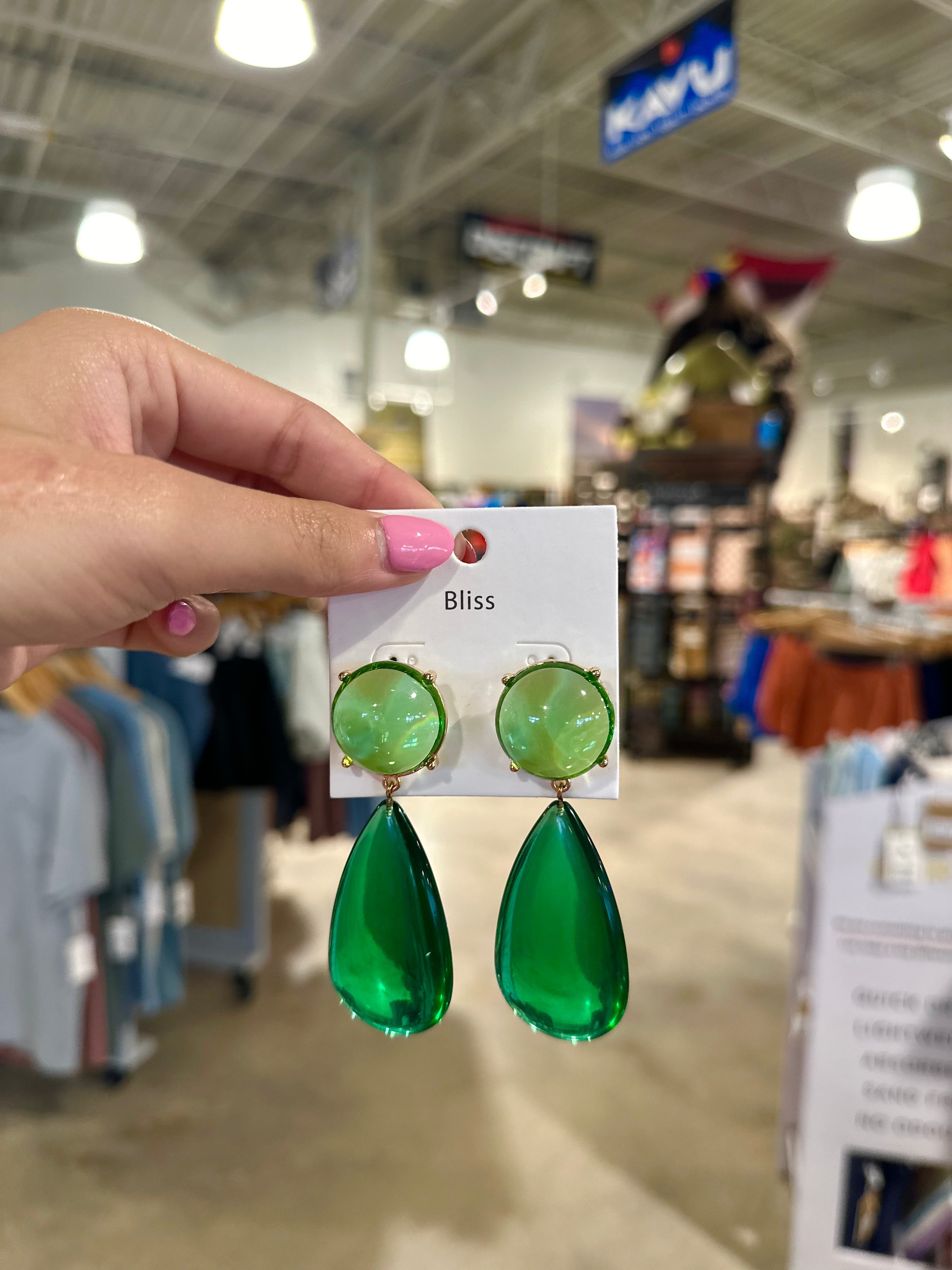 Teardrop & Round Acrylic Drop Earrings