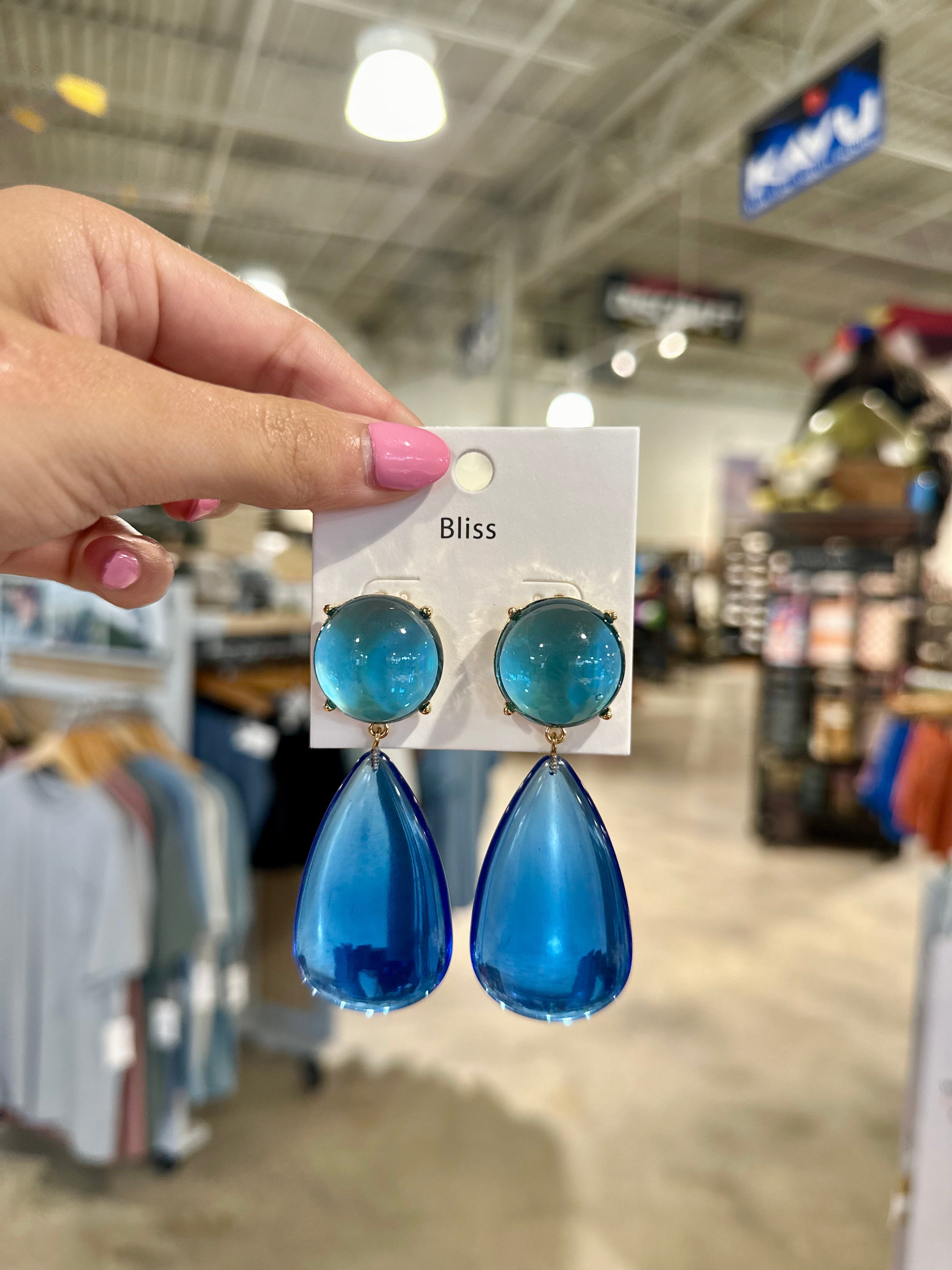 Teardrop & Round Acrylic Drop Earrings