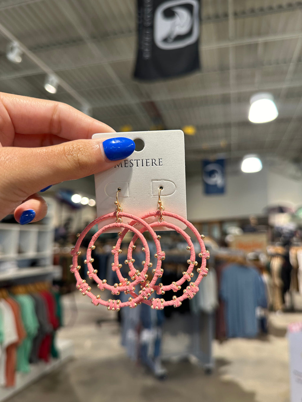 Double Gold Beaded Hoops