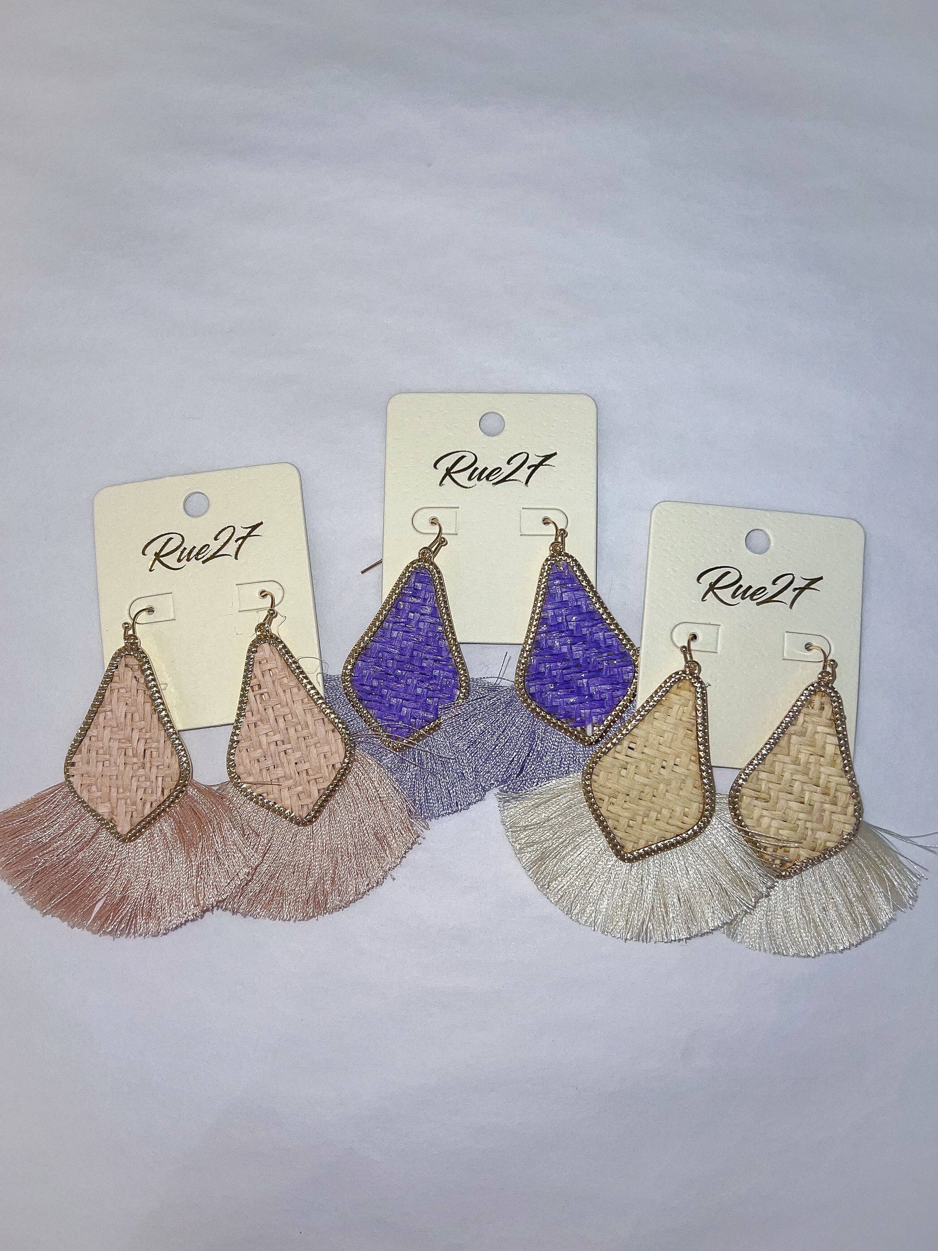 Woven Fan Tassel Earrings