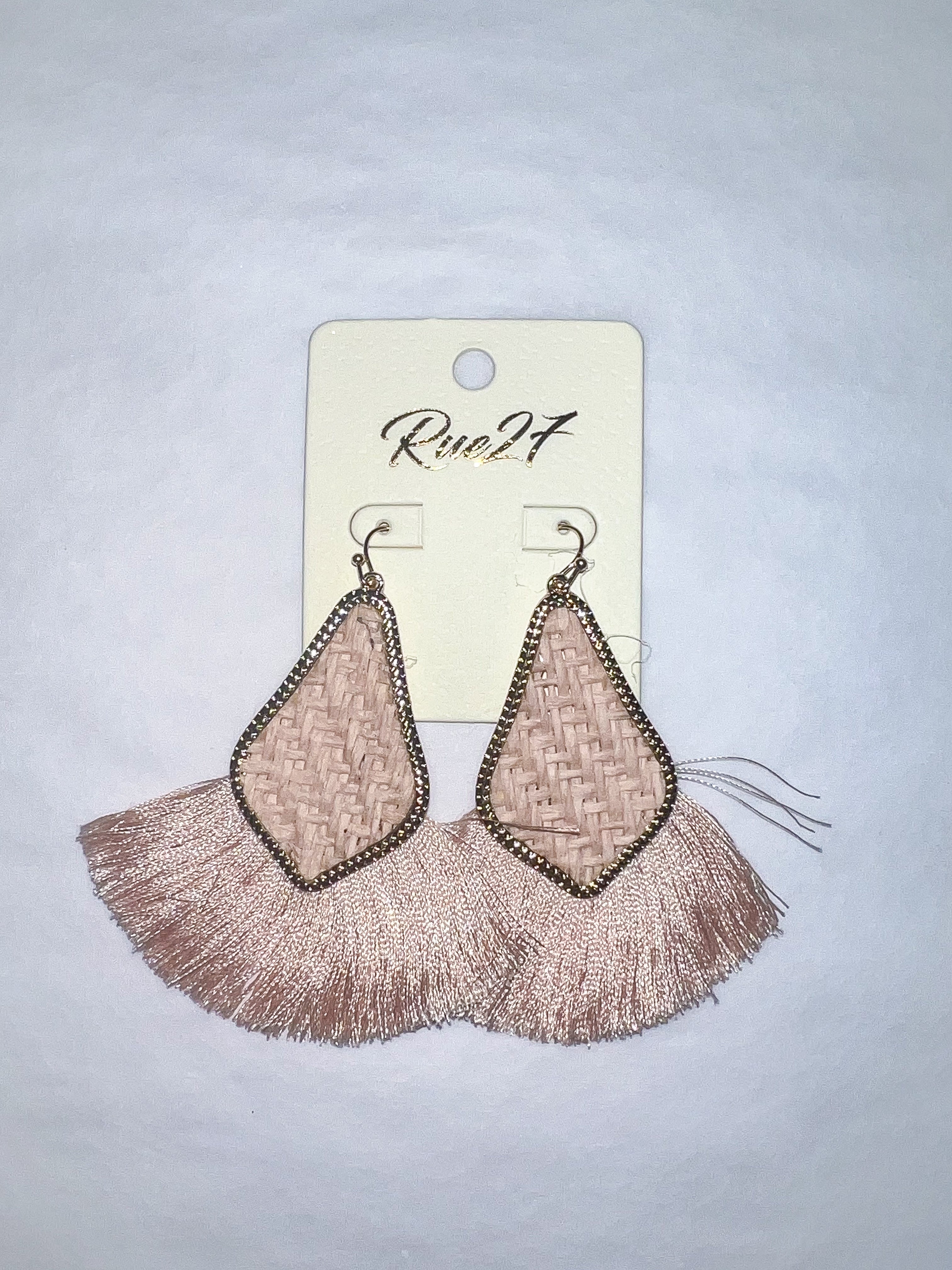 Woven Fan Tassel Earrings