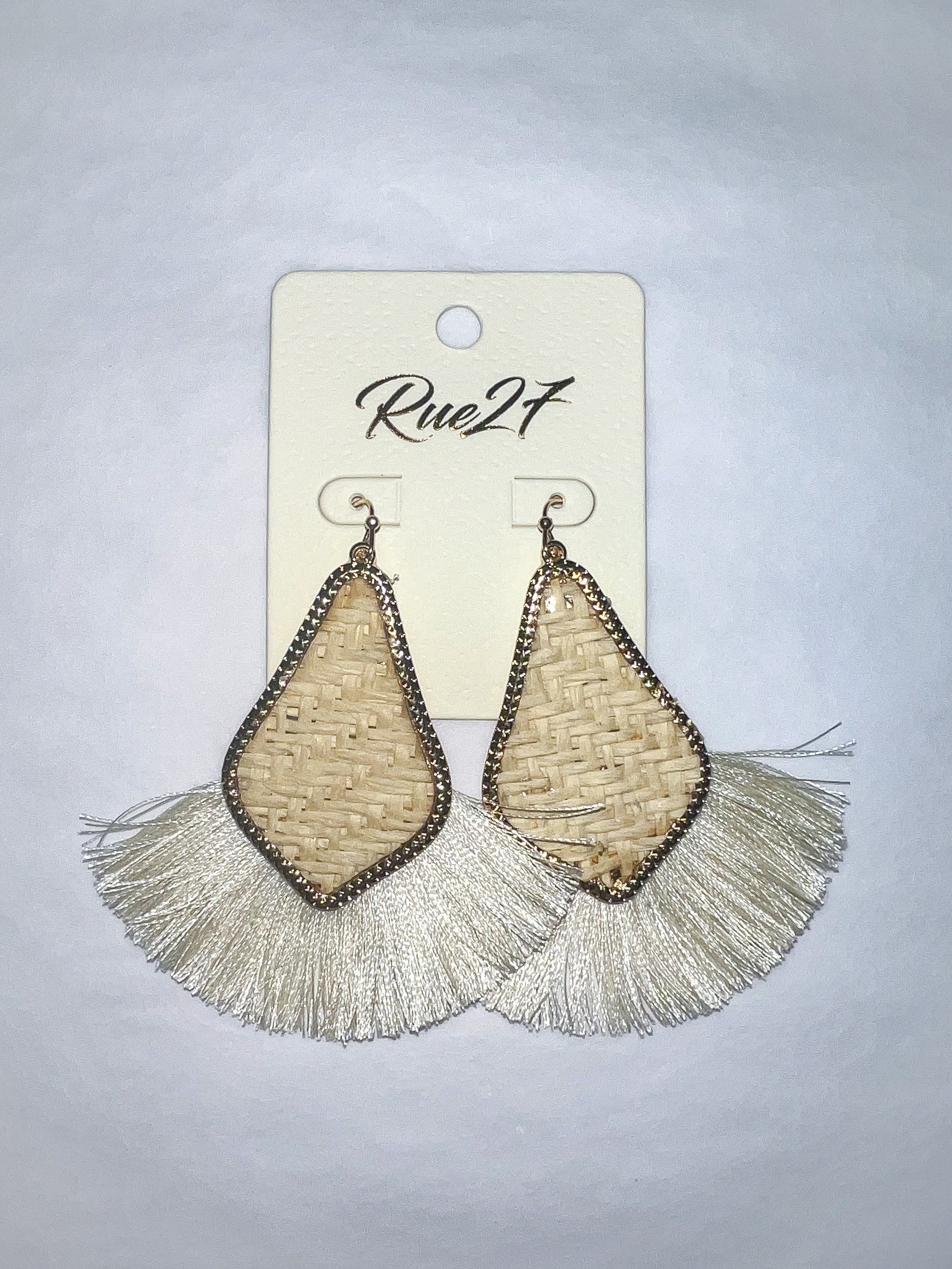 Woven Fan Tassel Earrings