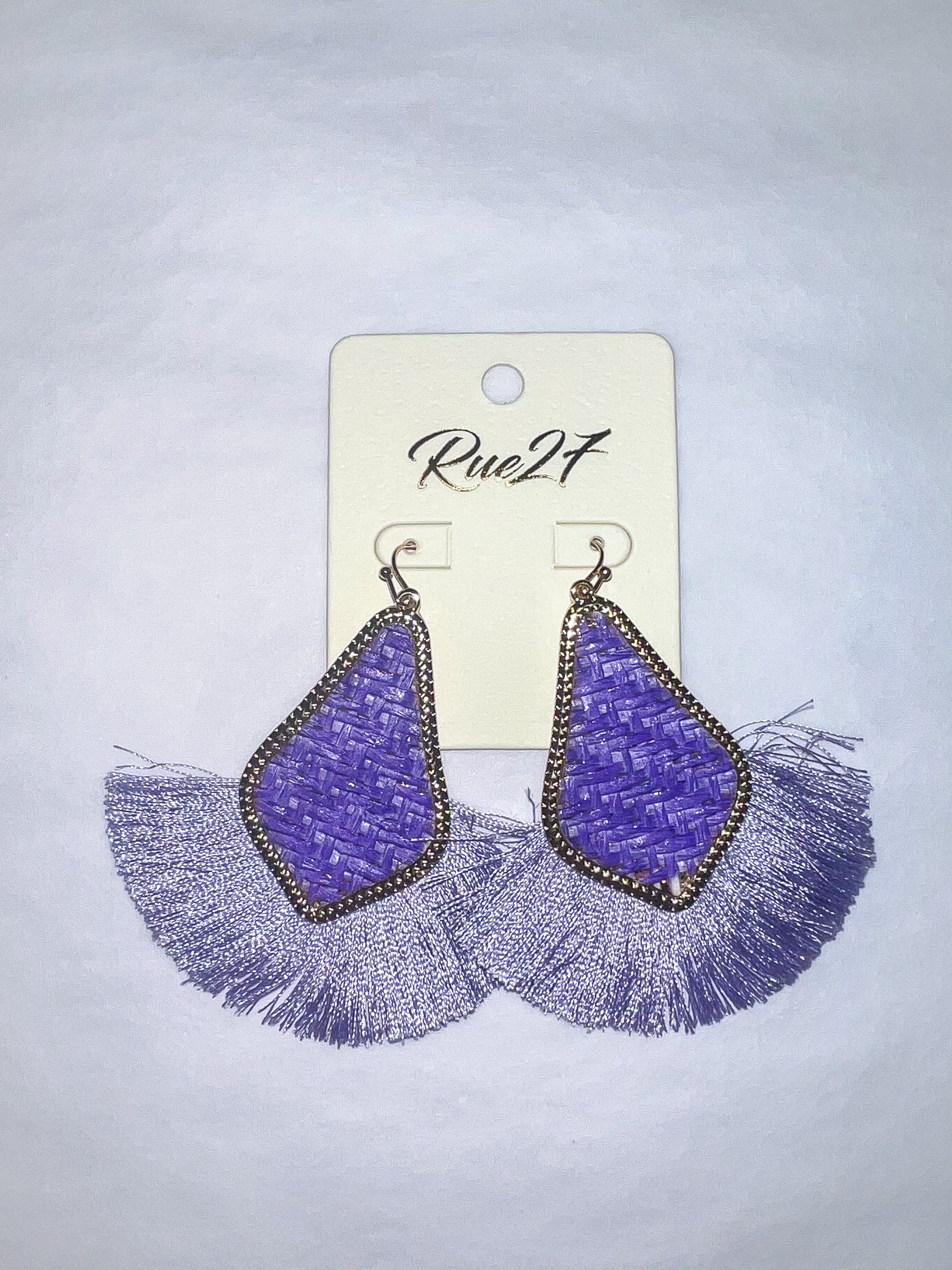 Woven Fan Tassel Earrings