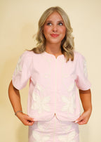 Lena Floral Appliqué Top