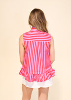 Delaney Stripe Tie-Neck Blouse