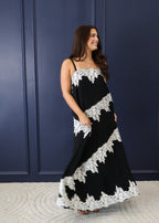 Gianna Lace Trim Midi Dress
