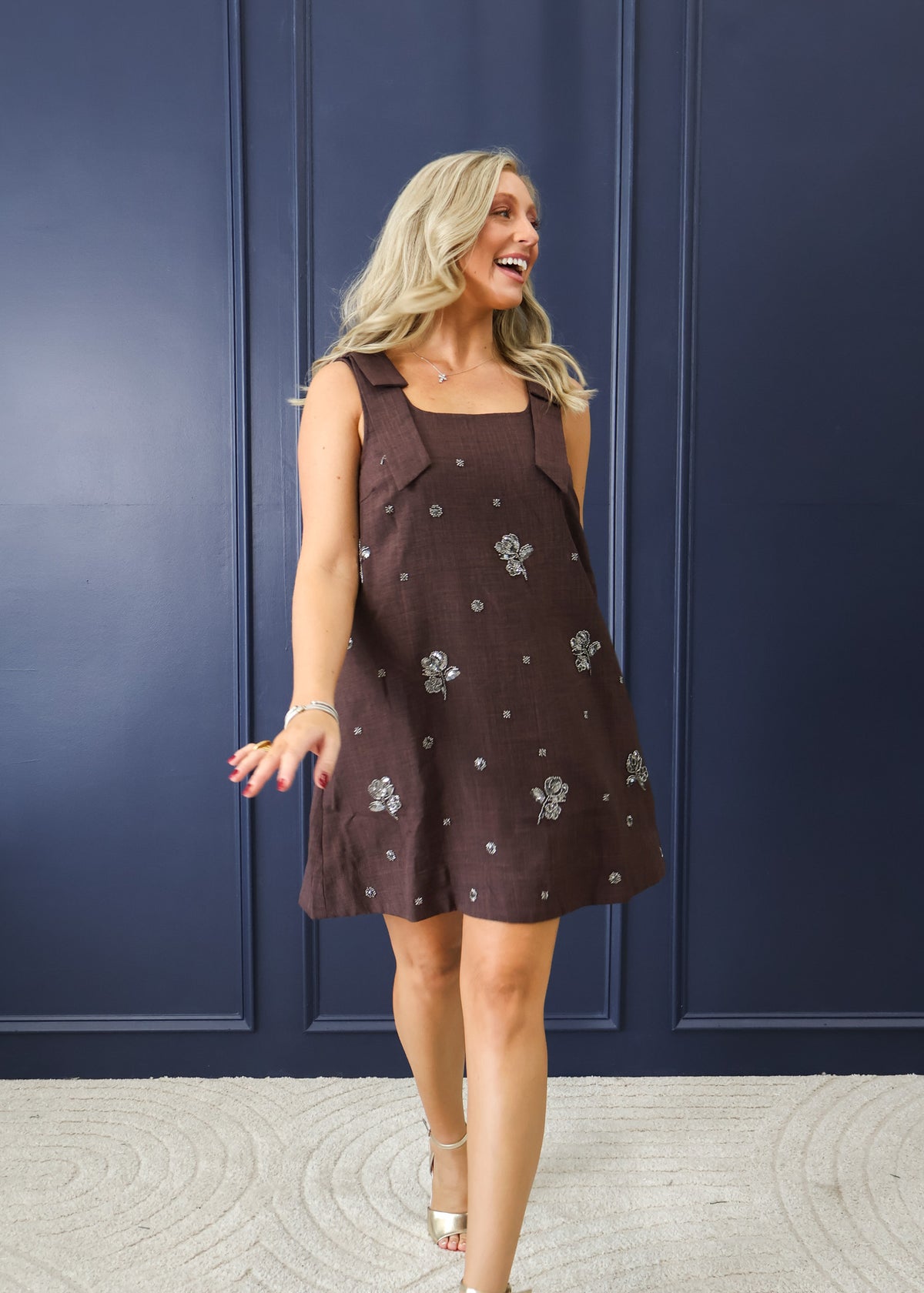 Cecily Bow Strap Midi Dress