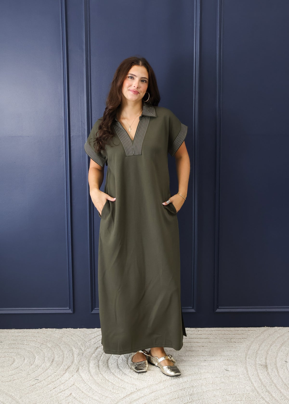 Callie Collared Midi Dress