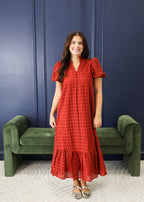 Holland Puff Sleeve Midi Dress