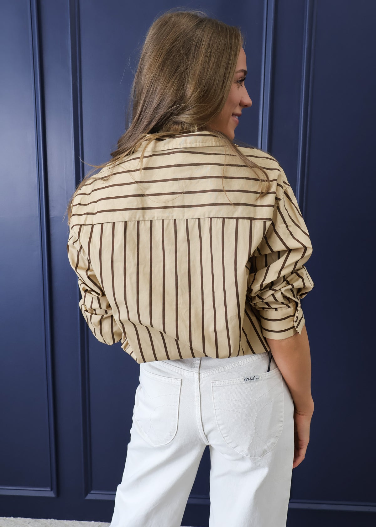 Annie Striped Bow Top