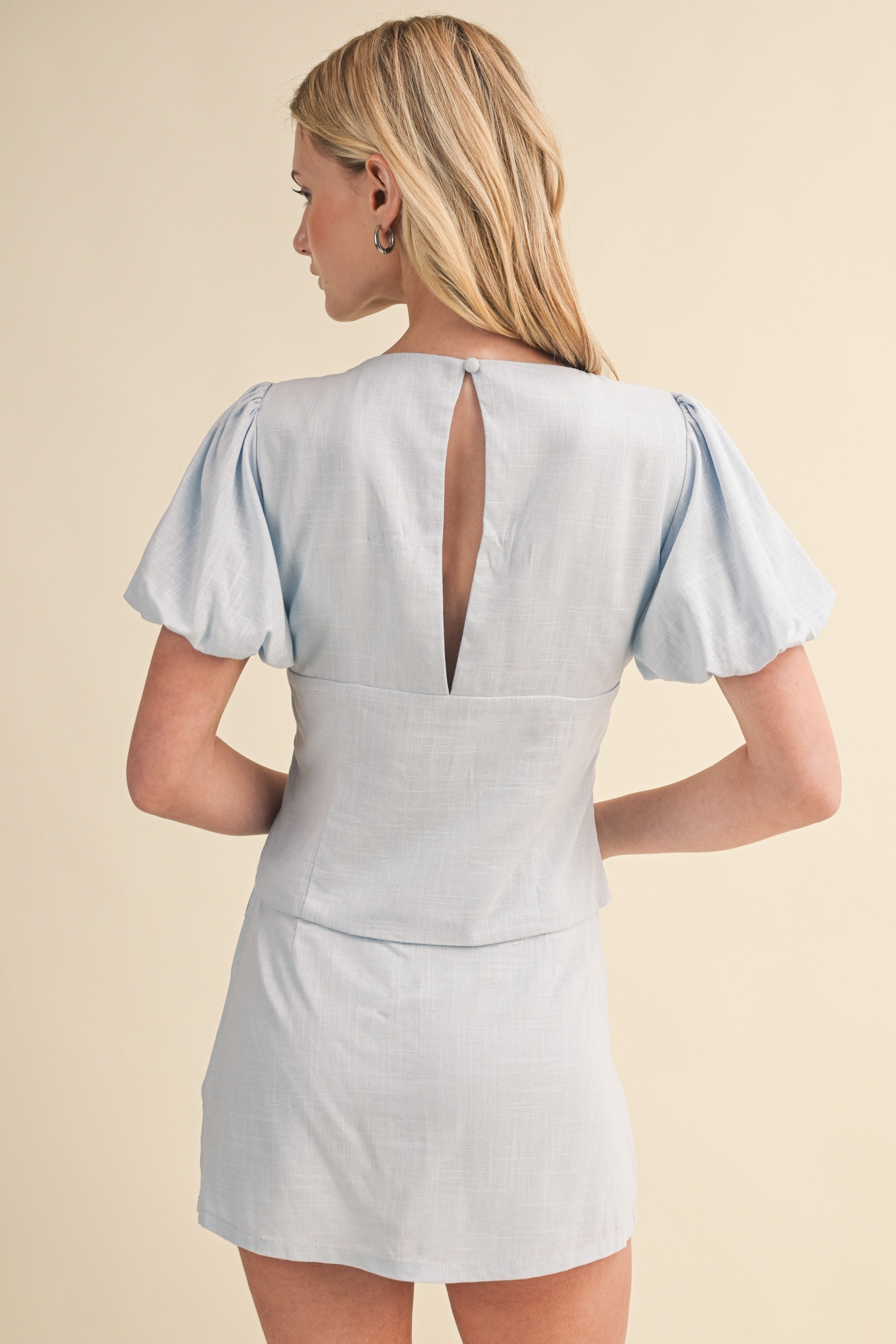 Tied Top Linen Skirt Set