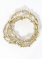 3pc-set Alternating Beads Stretch Bracelets