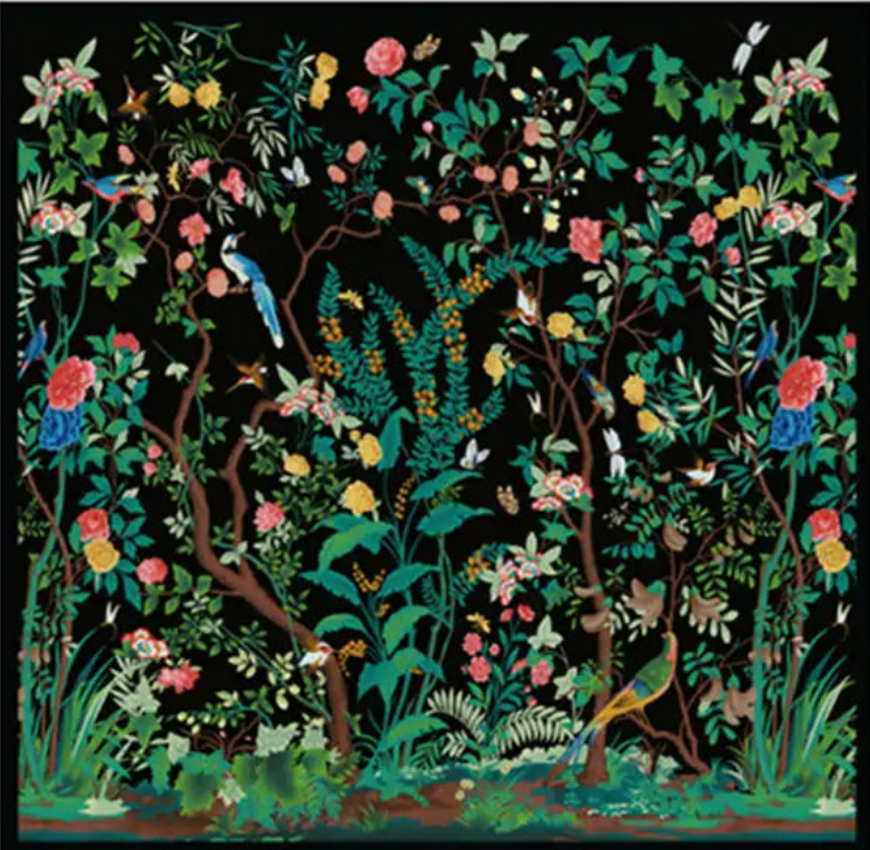 Night Birds Silk Scarf