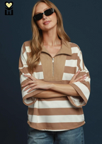 Weekend Striped Collar Top