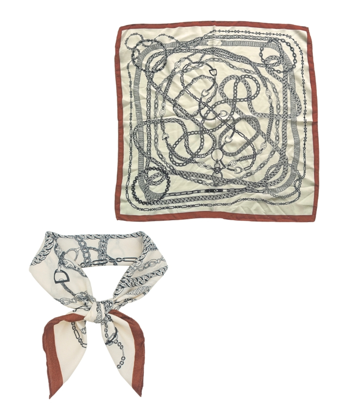 Multi Chain Print Bandana Scarf
