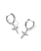Cross Crystal Huggie Earrings