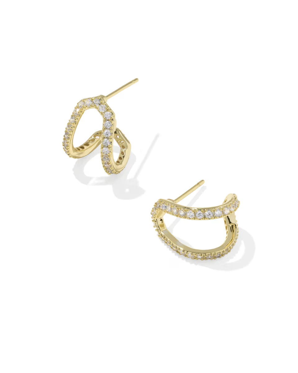 Daphne Pave Huggie Earrings