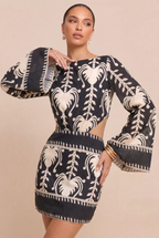 Dalphine Palm Dolman Sleeve Dress