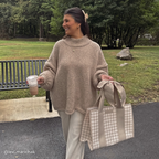Amara Latte Gingham Bow Jelly Tote Bag