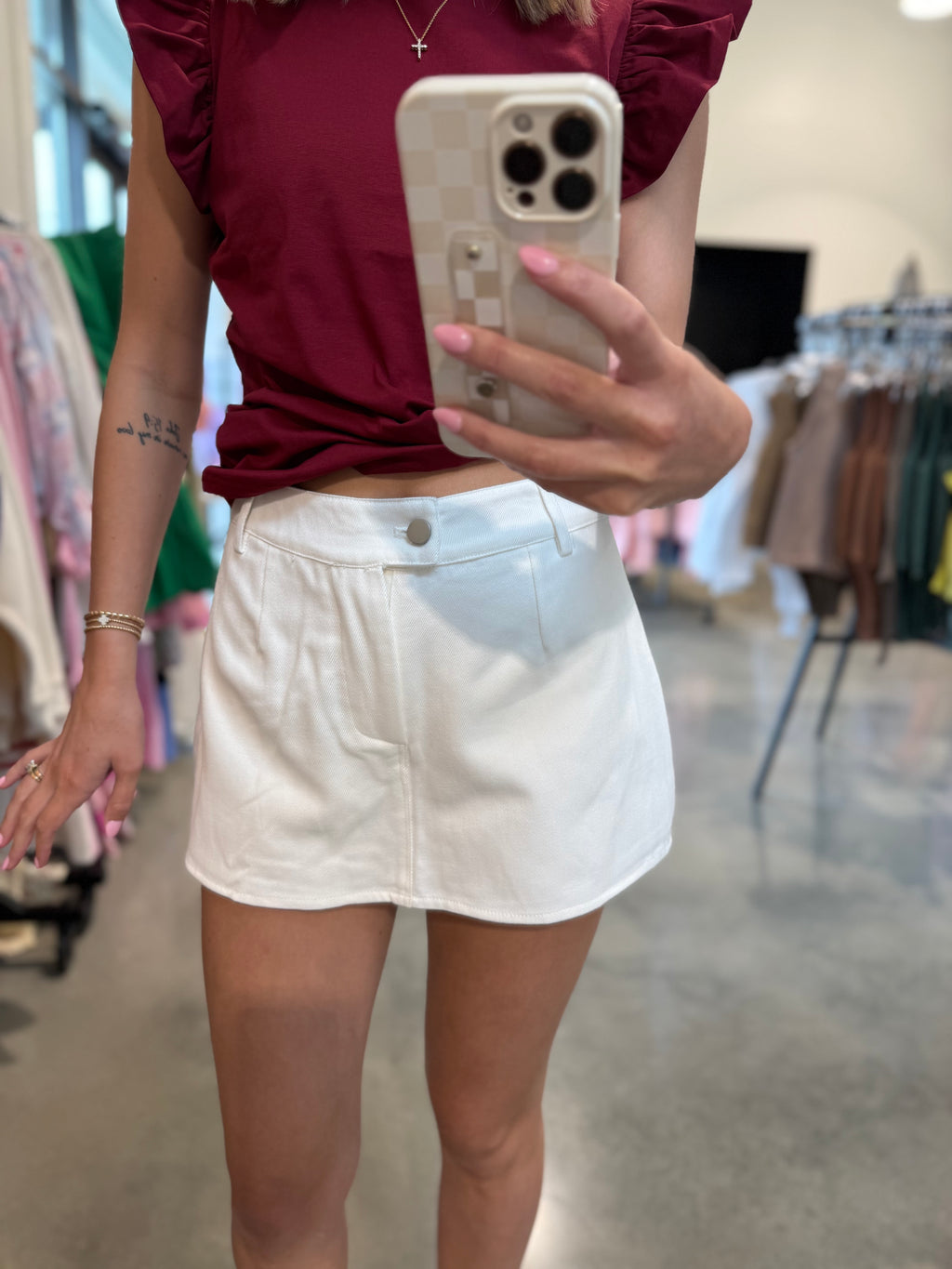 Lavinia Denim A-line Mini Skort