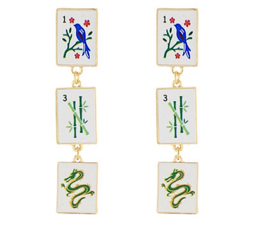 Linear Mahjong Earrings