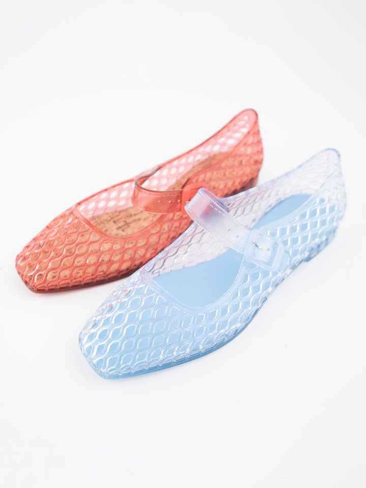 Lisa Woven Jelly Mary Jane Flats