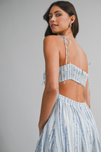 Juniper Shoulder-Tie Printed Midi Dress