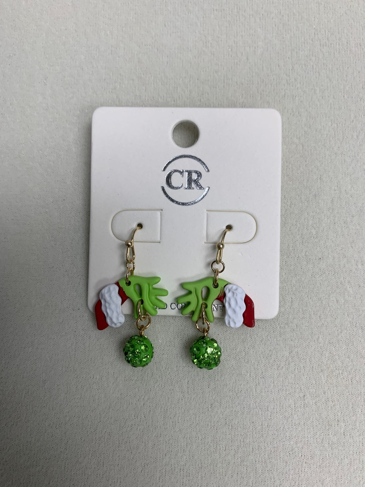 Grinch Hand Ornament Drop Earrings