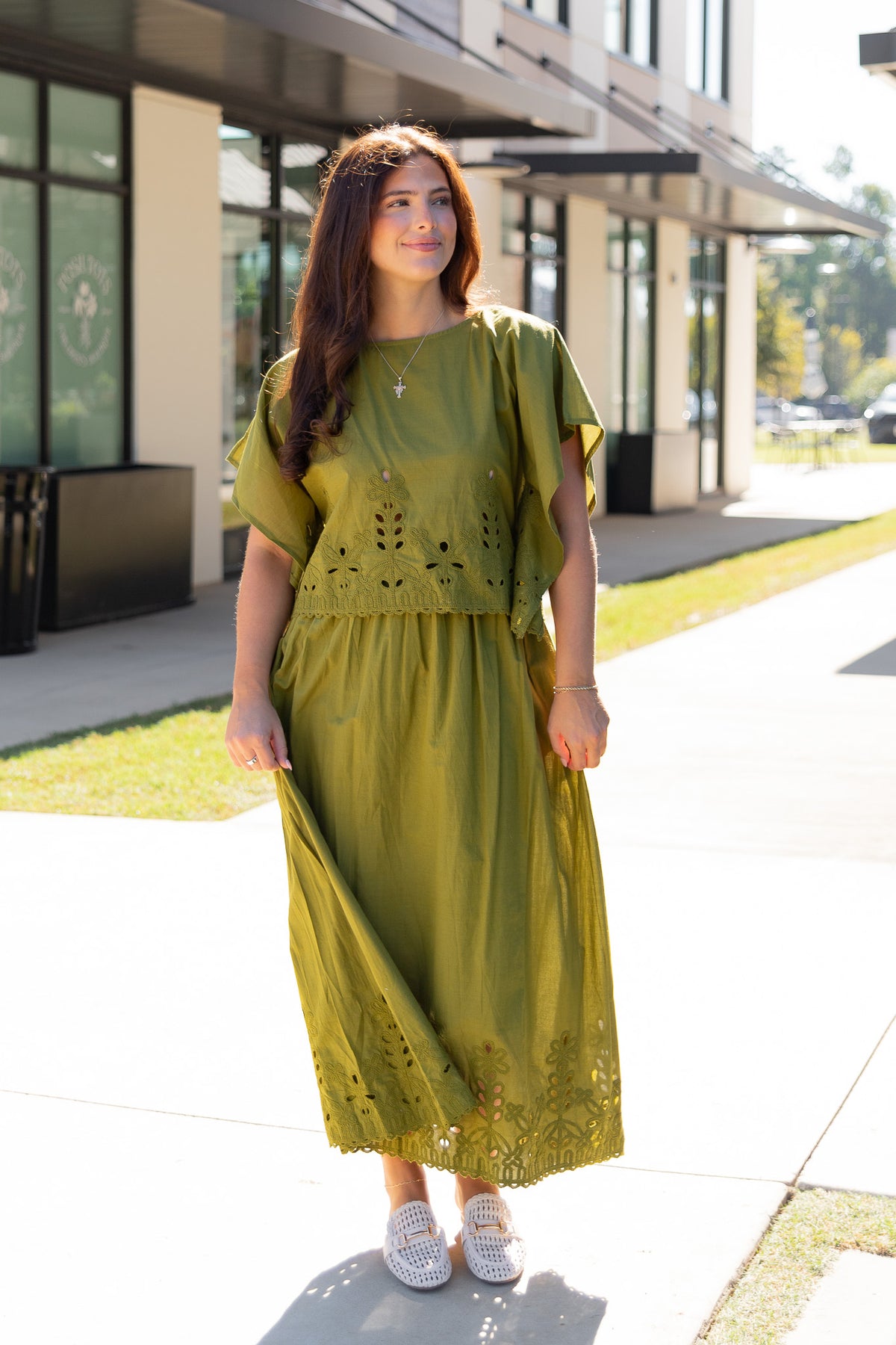Lennon Eyelet Maxi Skirt