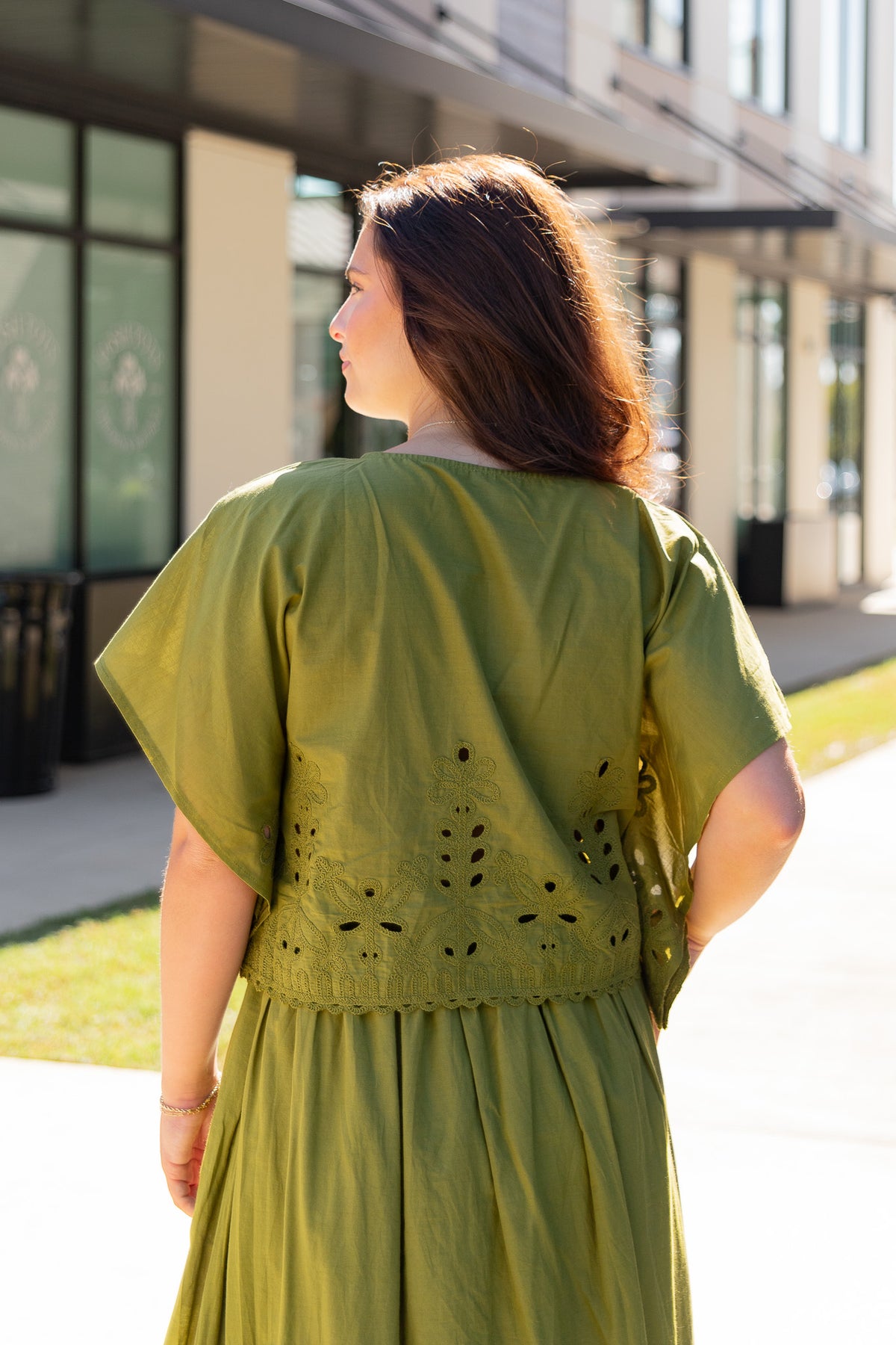 Lennon Eyelet Flutter Sleeve Top