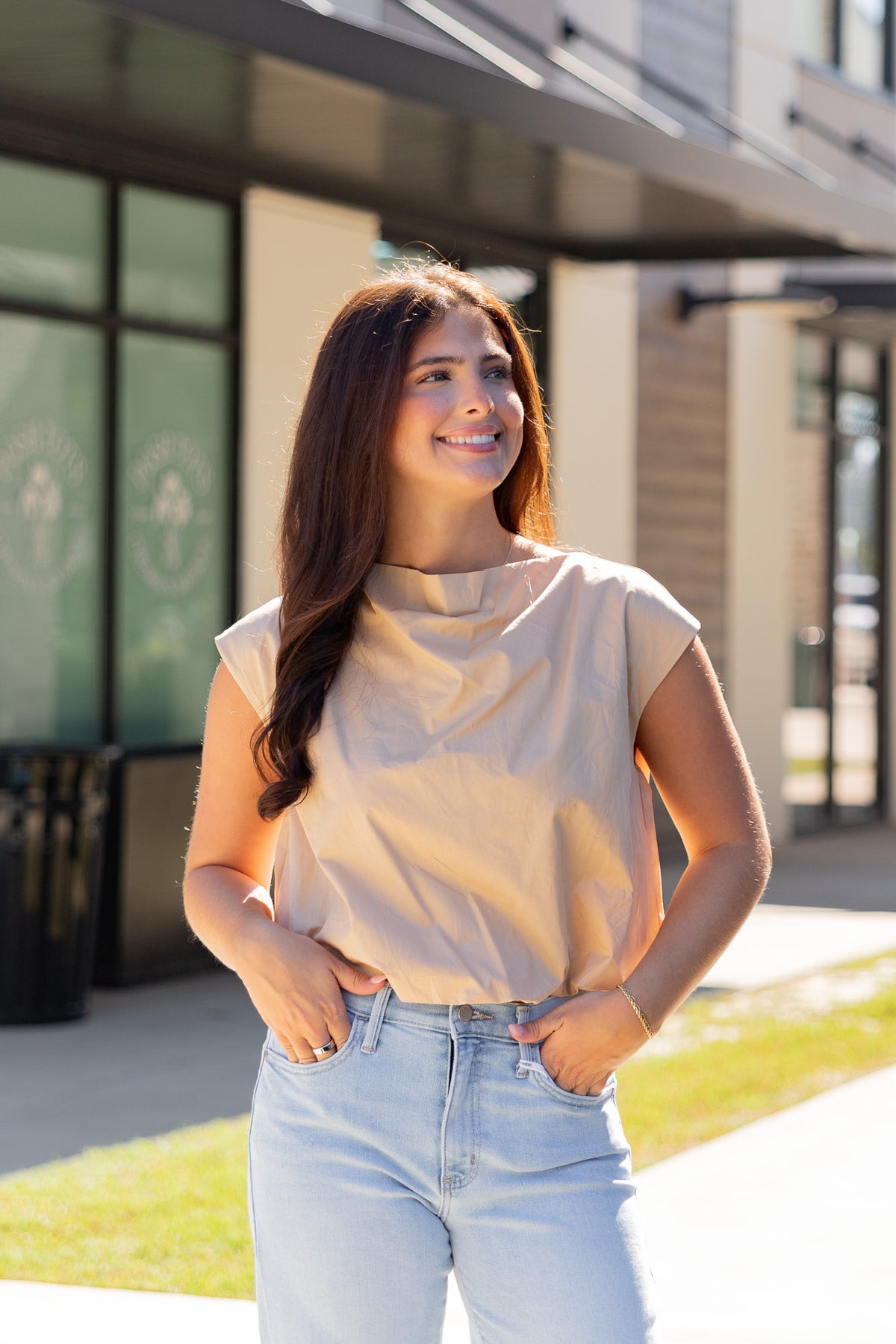Bailey Bubble Hem Sleeveless Top