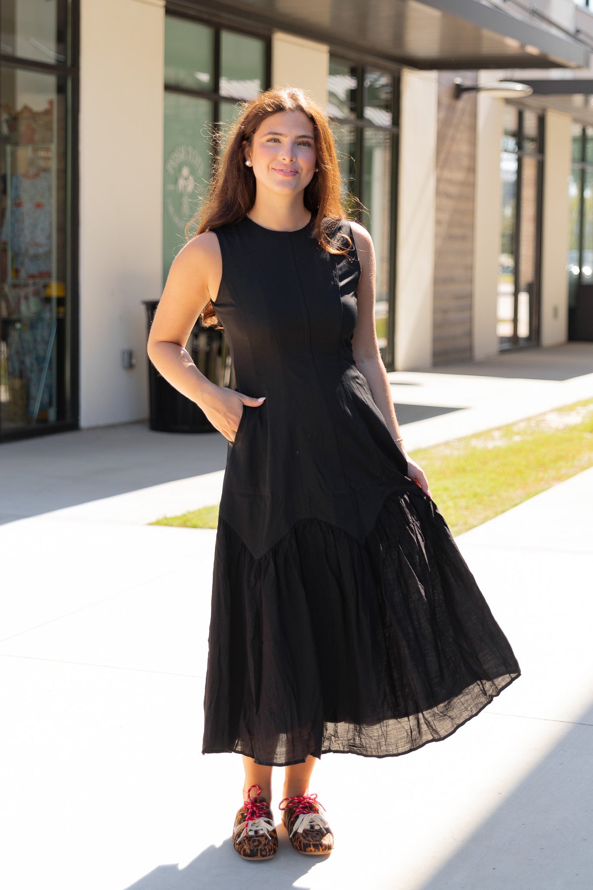 Mya Drop Waist Midi Dress