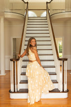 Dotty Halter Top and Maxi Skirt Set