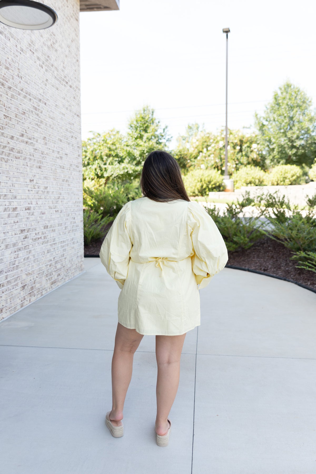 Elaine Statement Sleeve Mini Shirt Dress