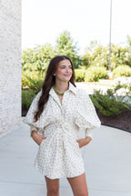 Elaine Statement Sleeve Mini Shirt Dress