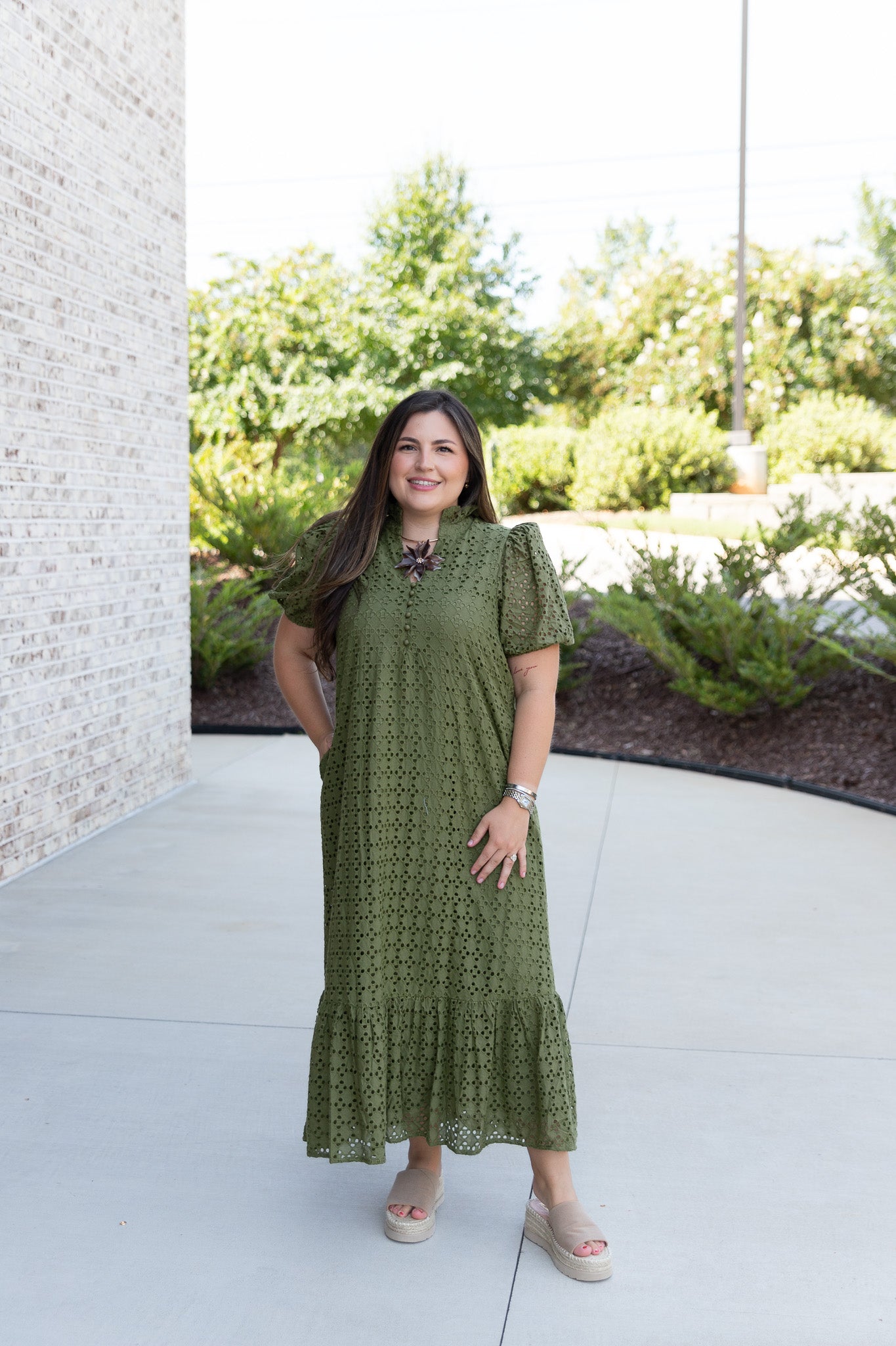 Holland Puff Sleeve Midi Dress