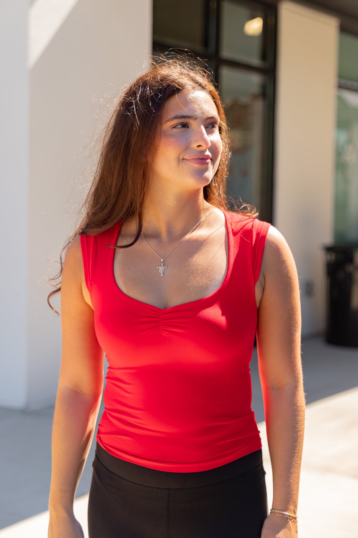 Cinched Front Capsleeve Tee