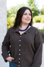 Ruby Button-Up Cardigan in Walnut
