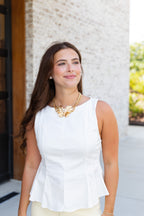 Ayla Fit And Flare Top in White