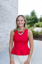 Ayla Fit And Flare Top in Red