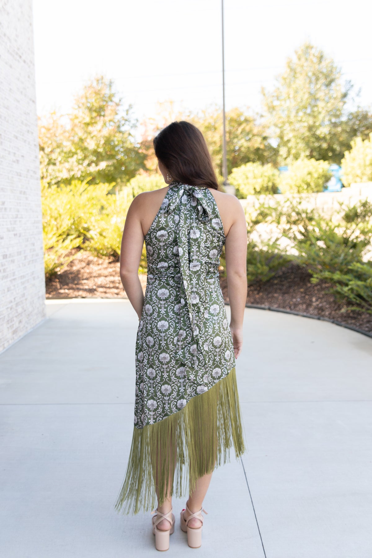 Merritt Fringe Halter Midi Dress
