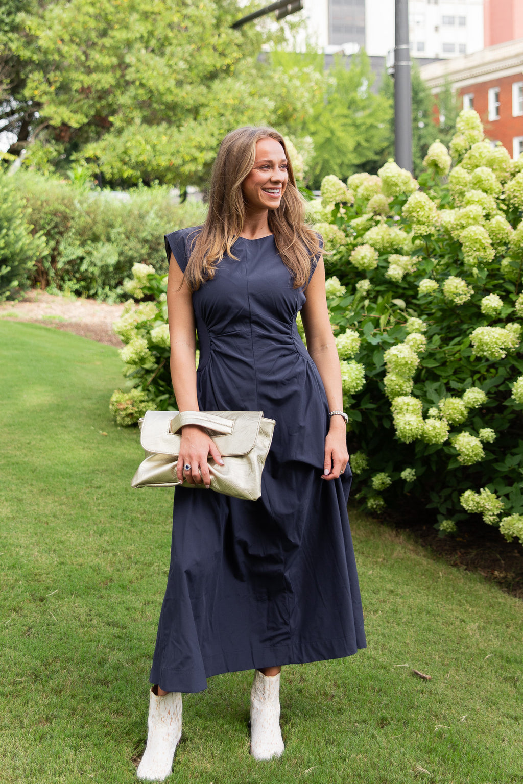 Mabel Ruched Midi Dress