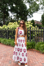 Marin Floral Pleated Midi Skirt