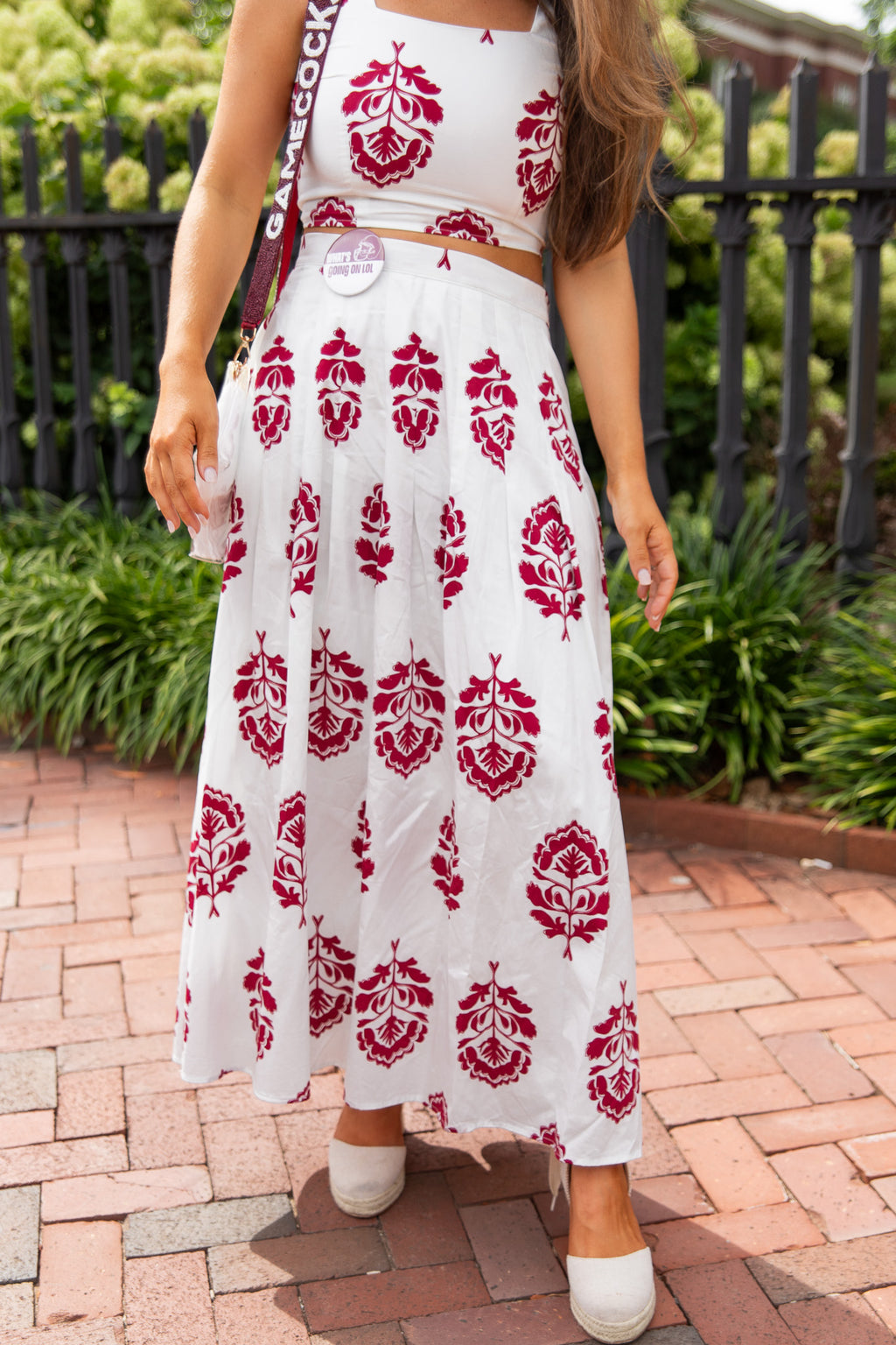 Marin Floral Pleated Midi Skirt